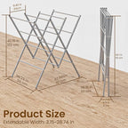 Whitmor Oversized Metal Drying Rack, Silver