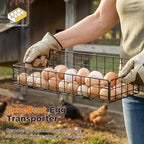 Upgraded Egg Holder Countertop with Removable 5 Dividers & Date Plate, 3 Tier Pull Out Large Egg Basket for Gathering Fresh Eggs, Kitchen Organizer, The Size - 6.7“x16.6”x11.3"