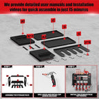 Power Tool Organizer Wall Mount: Heavy Duty Storage Organization Stand Cordless -3 Layers Large Garage Organizer with Drill Holder -Metal Steel Utility Rack Hooks Screwdriver -Gifts for Man