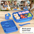 Bento Box Adult Lunch Box Kids,Lunch Containers for Adults/Kids/Toddler,5 Compartments Bento Lunch Box with Sauce Vontainers,Microwave & Dishwasher & Freezer Safe,BPA-Free (Navy)