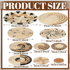 Tatuo 11 Pcs Boho Wall Basket Decor Decorative Bulrush Woven Basket Wall Decor Art Round Farmhouse Hanging Baskets for Kitchen Rustic Home Summer Decorations, Multi Sizes(Artistic)