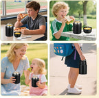 Soup Thermo for Hot Food Kids 16oz Insulated Food Jar Leakproof Thermo Lunch Container for Kids Wide-Mouth Stainless Steel Lunch Box for School with Handle Folding Spoon(3+)