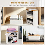 Livole 2-in-1 Toilet Paper Storage with Lid Toilet Paper Basket- 20 Regular Rolls or 15 Mega Rolls Extra Large Toilet Paper Organizer for Bathroom, Beige