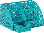 EasyPAG Desk Organizer and Pen Holder for Desk, Mesh Office Supplies Storage Caddy with Drawer for Small Space, Desktop Organizer for Home Office, Dark Teal