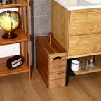 Bokon 32L Wooden Toilet Paper Holder with Lid and Handle, Waterproof and Mildew-Proof- Mega Capacity, Toilet Papers Organizer for Bathroom Standing for 9-12 Rolls Bathroom Accessories (Carbonized)