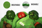 100% Cotton Set of 6 Fridge Bag | Eco-Friendly Natural Vegetables Bags for Fridge Storage & mesh net Vegetable Bag Fridge | Multi-Purpose Eco-Friendly Cotton mesh Bag (Neem Green)