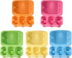 Colored Half Dozen Egg Cartons 20 Pcs Set, Natural Pulp Paper Egg Cartons 6 Count for Chicken Eggs Reusable, Blank Colorful Easter 5 Color Storage Tray for Hold Up to Six 6 Egg Holder Basket Cardboard