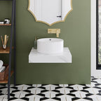 Monaco 24" Floating Vessel Sink Bathroom Shelf Floating Vanity Counter in White Marble(SM-VS252)
