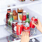 Drink Organizer for Fridge - 360° Rotating Lazy Susan for Refrigerator, 13.5''x8.5'' Clear Lazy Susan Turntable for Refrigerator Organizers and Storage, Kitchen, Table Top, Cabinet, Pantry, 1 Pack
