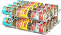 Can Organizer for Pantry, Stacking Can Storage Organizer Pantry, Automatic Rolling Can Rack for Fridge, 2Tire 3 Columns Can Holder for 24 Cans, Canned Goods Organizer