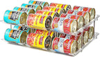 Can Organizer for Pantry, Stacking Can Storage Organizer Pantry, Automatic Rolling Can Rack for Fridge, 2Tire 3 Columns Can Holder for 24 Cans, Canned Goods Organizer