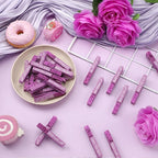 Kigeli 30 Pcs Spirit Clips Cheer Pins Cheerleader Gifts Clothes Pins for Backpacks Competition Glittered for Team Cheer Gifts Stuff Supplies Party Favors Accessories Bulk(Purple,Shiny)