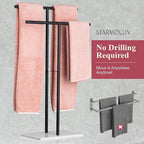 Towel Stand – Freestanding Towel Rack for Bedroom & Bathroom, Heavy-Duty Towel Drying Rack with Sturdy Base, Stylish Modern Free Standing for Spa & Home 1.6'x2.7'x0.7'