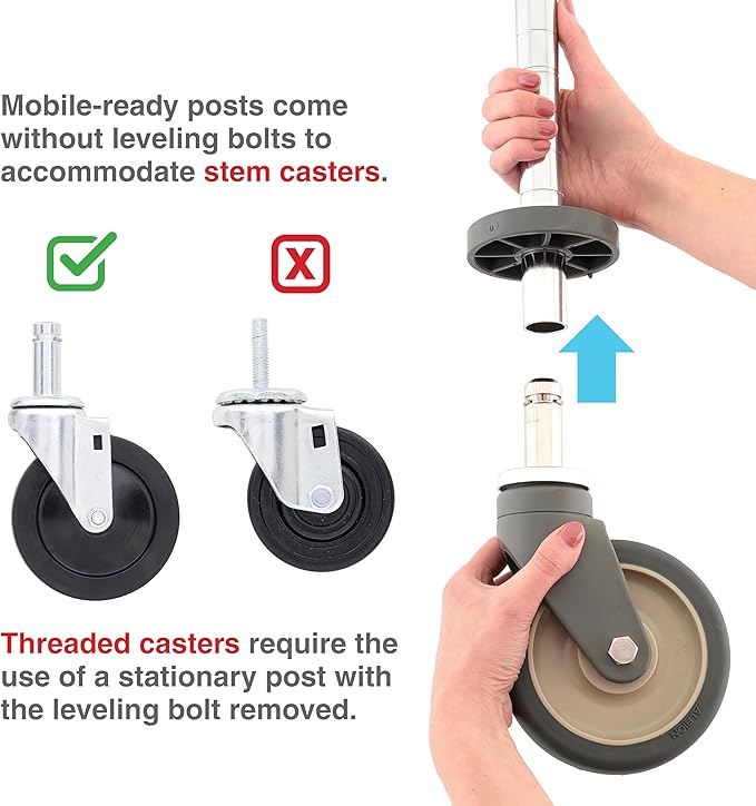 Metro 54UP Metro Site Select Chrome Plated Steel Mobile Post, 1" Diameter x 54-9/16" Height (Pack of 4)