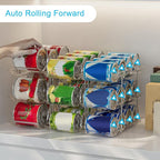 Can Organizer For Pantry, Adjustable Height And Width Canned Goods Organizer, Soup Can Organizer Holds Up to 60 Cans for Kitchen Cabinet or Refrigerator(CLear 5 Tier)
