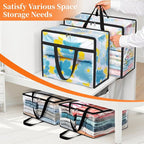 Clear Storage Bags, 4 Pack Under Bed Storage and Closet Organizers Containers, Vinyl Foldable Heavy-Duty Moving Bags with Zippers for Comforter, Bedding, Duvet, Blanket & Toy Storage, 40L