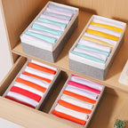 4 Packs T-shirt Drawer Organizers for Clothing,10 Grids Compartment Wardrobe Storage Box, Clothes Organizer for Folded Clothes, T-shirt, Legging-15.75''x9.06''x5.91''-GreyWhite