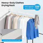 Clothes Drying Rack Wall Mounted, Retractable Collapsible(Tri-Fold) Space Saver, White with 18 Hooks for Laundry Room Organization Apartment Balcony Bathroom