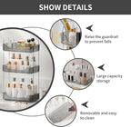 YCIA&DONE Bathroom Organizer Countertop, Makeup Storage, Skincare Cosmetic Tray Shelf, Perfume Holder Rack for Vanity Counter, Large Capacity, Easy to Install, Clean, 3 Tiers, Smoky Gray