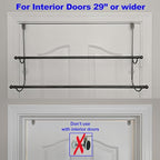 Insieme (29 x16x4.7 Inch) Towel Rack for Over Glass Shower Wall or Glass Shower Enclosure (Frameless or Frames up to 1.6" Thick). 2 Tier - Black- No Rust