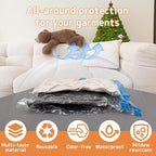 15 Pack Travel Vacuum Bags with Portable Electric Pump, Carry On Vacuum Seal Bags for Luggage and Suitcase, Space Saver Storage for Clothing and Travel Organization