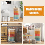 GOFLAME 10-Drawer Rolling Storage Drawer Cart, Utility Cart with Removable Drawers & Metal Frame, Mobile Art Craft Drawer Cart with Lockable Wheels for Home, Office, Studio, School, Macaron Color