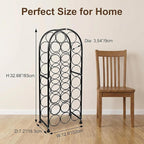 PAG 23 Bottles Arched Freestanding Floor Metal Wine Rack Wine Bottle Holders Stands, Black