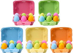Colored Half Dozen Egg Cartons 20 Pcs Set, Natural Pulp Paper Egg Cartons 6 Count for Chicken Eggs Reusable, Blank Colorful Easter 5 Color Storage Tray for Hold Up to Six 6 Egg Holder Basket Cardboard