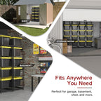 27 Gallon Tote Storage Rack, Heavy-Duty Storage Bin Rack Organizer, 5-Tier Standing Storage Bin Shelves, 250 lb Capacity, Maximize Space for Garage, Warehouse, Utility, 1-Pack (Totes Not Included)