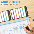 Sooez 36 Pack Mesh Zipper Pouch with Sticky Labels, A4 Mesh Bags, Toy Storage Board Game Puzzles Organization, Sturdy Letter Size File Folders Organizer for Teacher School Classroom Office Supplies