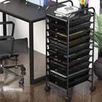 Simple Houseware Utility Cart with 10 Drawers Rolling Storage Art Craft Organizer, Black