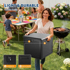 Garvee 80 gal Outdoor Storage Box, Large Waterproof Resin Deck Box Indoor Outdoor Use, Lockable UV Resistant Storage Bin for Patio, Garden, Cushions, Tools, Equipment, Black