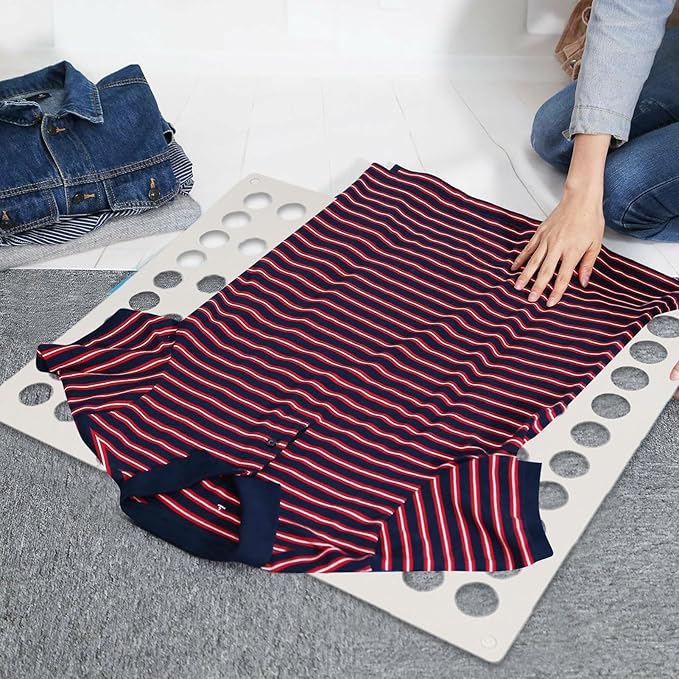T Shirt Folder Clothes Folding Board, CollapsiblePlastic Laundry Aid, Adjustable SpeedFlip Organizer, Household Liner SorterOrganiser, for Clothing Easy Fast Home Travel Dorm Organization