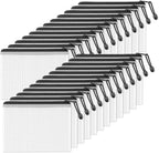 SUNEE Plastic Mesh Zipper Pouch 6.8x9.2 in (Black, 24 Packs), Small Water-Resistant Zip Bag for School Office Supplies, Pencil Organizing Storage