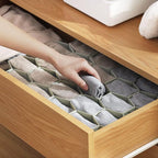 MORNITE Sock Drawer Organizer, Drawer Divider Organizer for Underwear Socks Ties Belts Assemble Honeycomb Separator Closet Cabinet DIY Desk Office 8pcs Grey