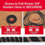 Pocket Hose 75 FT Copper Head Expandable Garden Hose with Pocket Pivot, No Tangles, AS SEEN ON TV, 360° Swivel, Tri-Tex Tubing, Force Field Jacket, Lead-Free, No-Kink, Anti-Burst w/APT