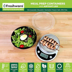 Freshware Meal Prep Containers with lids [150 Pack] Food Storage Containers, Bento Box, BPA-Free, Stackable, Microwave, Dishwasher, Freezer Safe, 32 Oz, Black