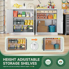Letaya Metal Storage Cabinets with Lock, Small Locker Organizer Steel Cabinets, Adjustable Layers Shelves 2 Doors for Home, Office, Warehouse,Garage,Industrial,Employee Lockers (White-36)
