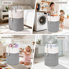 Woven Laundry Basket for Clothes, 100L Large Rectangle Laundry Hampers with Beads Tassel, Nursery Storage Basket for Toys, Tall Dirty Clothes Hamper for Bedroom Aesthetic, Laundry Room Organization
