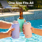 DUALIE 3 in 1 Insulated Can Cooler - 15+ Colors - Universal Size for 12 oz Cans, Slim Cans, and Bottles