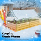 Quictent Raised Garden Bed with Cover Outdoor Galvanized Metal Planter Box Kit, w/ 2 Large Screen Windows Mini Greenhouse 20pcs T Tags 1 Pair of Gloves Included for Growing Vegetables 6x3x1ft (Clear)