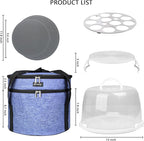 Round Cake Carrier Box with Lid and Handle, Transportation Insulated Bag for Cakes, Cupcakes and Pies, Triple Locking Design for Safe Transportation (Purple, 12 * 12 * 7.9 Inch)