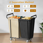 Large laundry hamper with Wheels, 2 Bag 360L Big Rolling Laundry Basket Sorter Cart, Extra Large Laundry Clothes Hamper, Heavy Duty Laundry Basket Organizer for Laundry Room,Bathroom