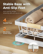 3 Pack Under Sink Organizer, Multi-Purpose 2 Tier Pull-Out Metal Under Kitchen Sink Organizer, Height Adjustable Storage Shelves for Kitchen Bathroom Cabinet (White)