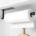 Paper Towel Holder Under Cabinet No Drilling, Self Adhesive Paper Towel Holder Wall Mount for Kitchen Rack,Under Cabinet Paper Towel Holder, RV, 304 Stainless Steel（Black）