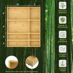 Bathroom Drawer Organizer Trays, Bamboo Silverware Drawer Organizer Kitchen Utensils, 8 PCS Wood Box Stackable Bins for Makeup, Office Desk, Vanity, Junk Drawer