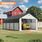 Carports Canopy Heavy Duty, Fully Enclosed Metal Garage with Sidewalls (12x20, White)