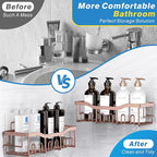 EUDELE Shower Caddy 2 Pack,Adhesive Shower Organizer for Home Decor&Kitchen Organizers,No Drilling,Rustproof Stainless Steel Bathroom Shelf Organizer