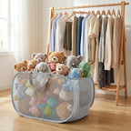 4 Pcs Foldable Pop Up Laundry Hampers, Mesh Laundry Basket with Side Pocket, Dirty Clothes Basket for Bathroom Travel Dorm Home Laundry Room Organization (4 Colors)
