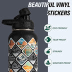 National Parks Water Bottle – 32 oz Insulated Stainless Steel Bottle with 63 Hand-Drawn Park Stickers, Carrier Bag, Strap & Gift Box – BPA-Free – Ideal for Hiking, Camping & Travel